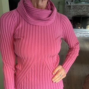 Athleta Vibrant Pink Cowl Neck Sweater